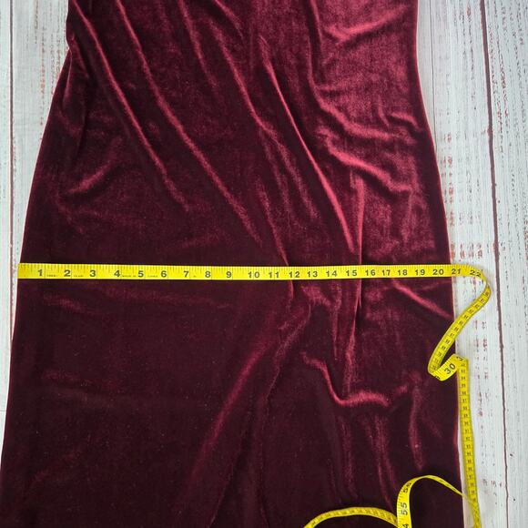 Vtg Coldwater Creek Velvet Lace Burgandy Midi Dress Size 10 Long Sleeve Holiday - Picture 10 of 14